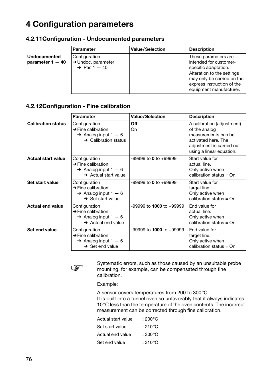 11 configuration - undocumented parameters, 12 configuration - fine calibration, 4 configuration parameters | West Control Solutions DataVU 5 User Manual | Page 76 / 136