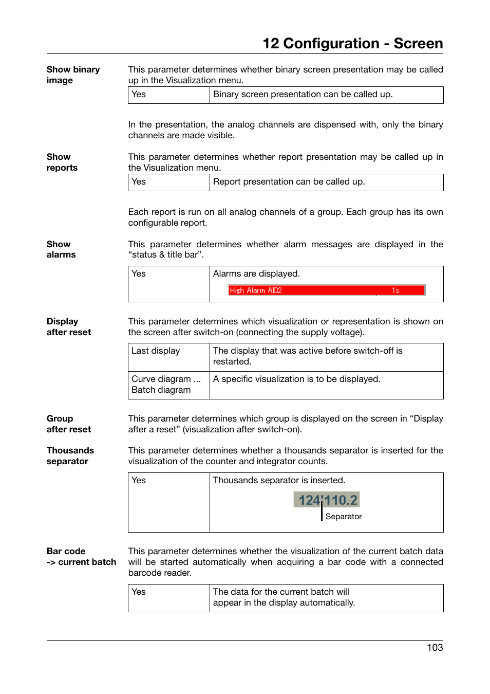 12 configuration - screen | West Control Solutions DataVU 7 User Manual | Page 103 / 208