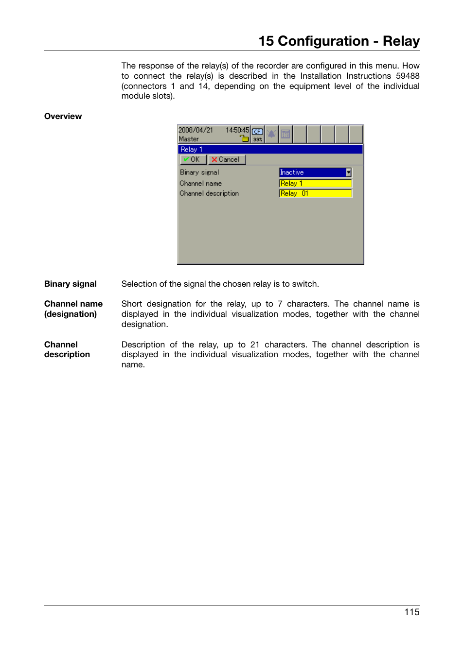 15 configuration - relay, Configuration - relay | West Control Solutions DataVU 7 User Manual | Page 115 / 208