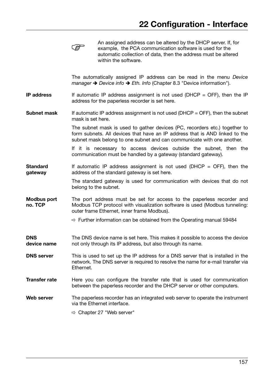 22 configuration - interface | West Control Solutions DataVU 7 User Manual | Page 157 / 208