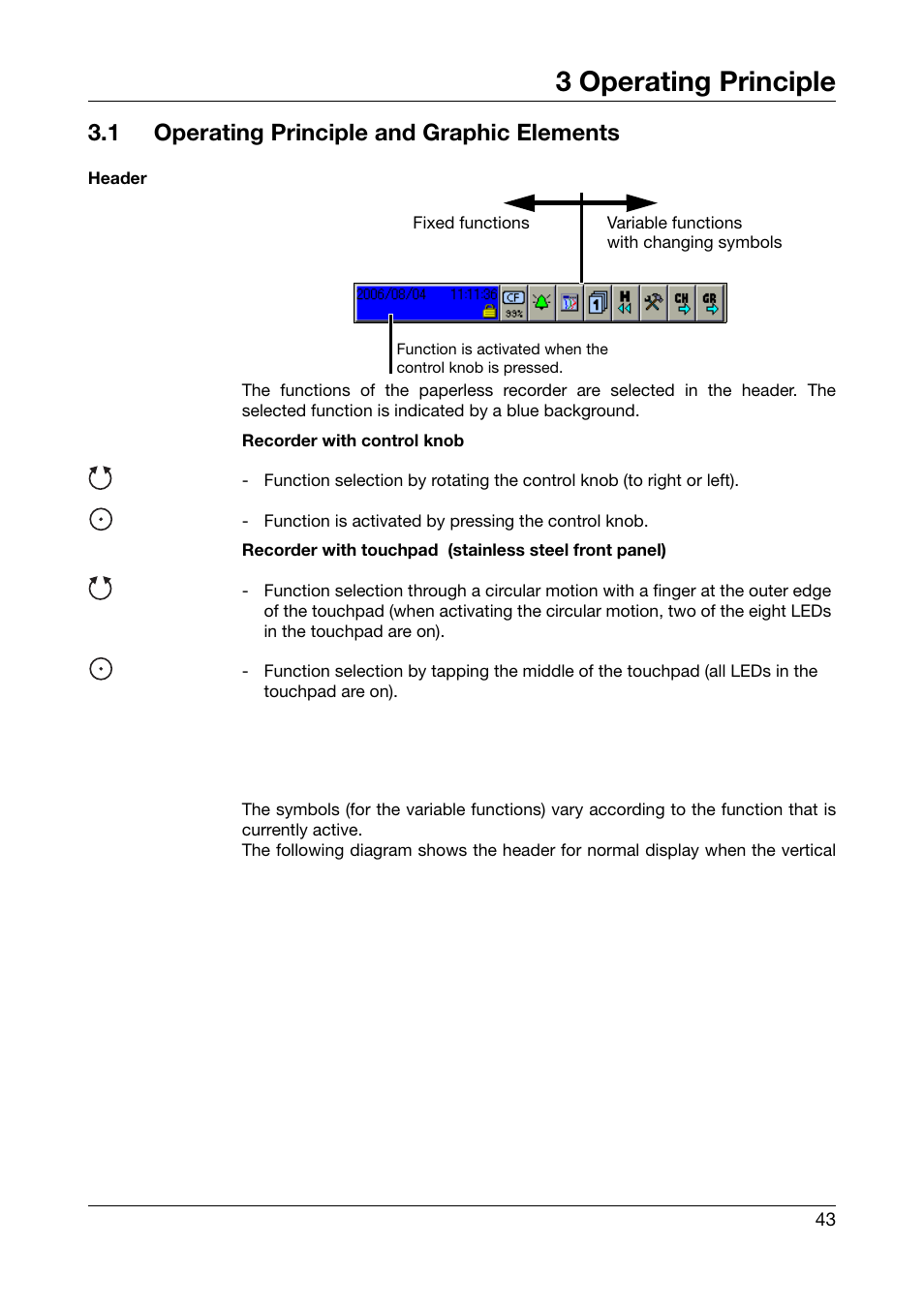 3 operating principle, 1 operating principle and graphic elements, Operating principle | Operating principle and graphic elements | West Control Solutions DataVU 7 User Manual | Page 43 / 208