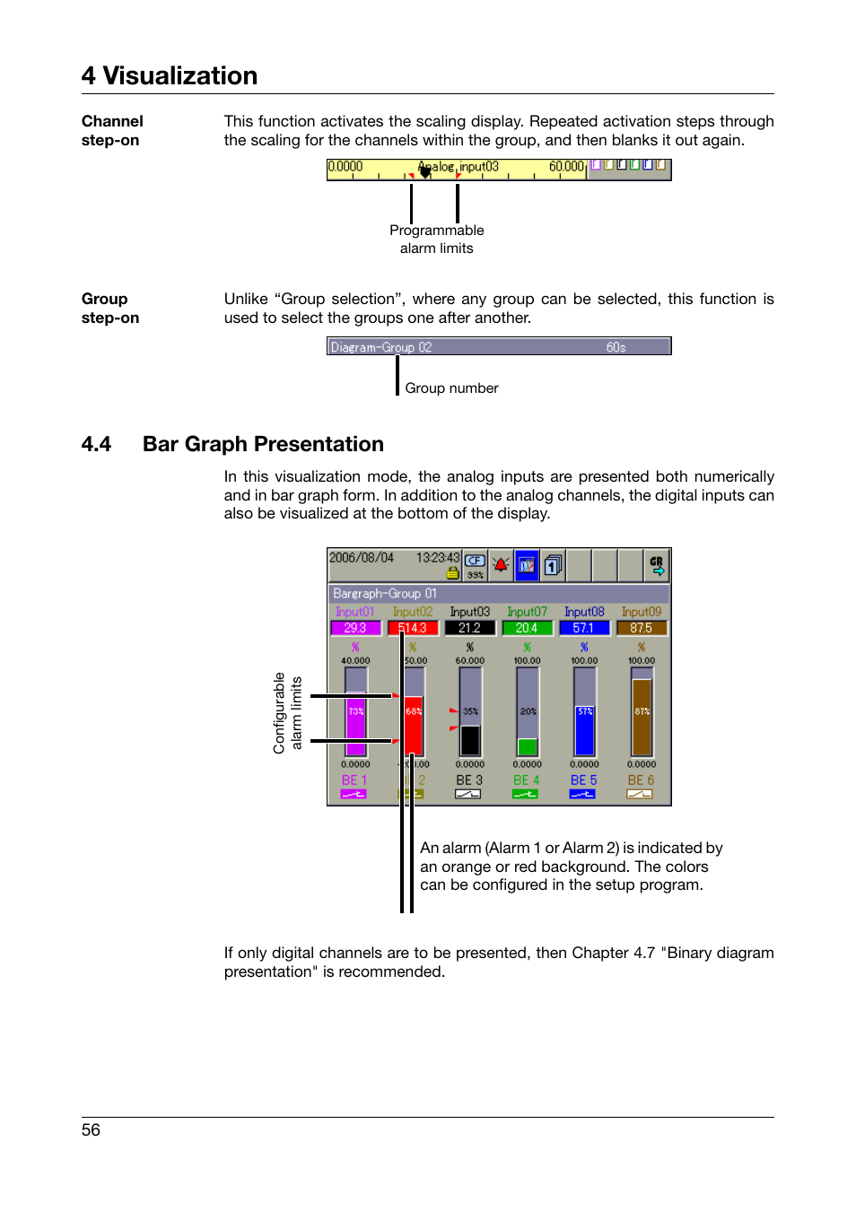 4 bar graph presentation, Bar graph presentation, Chapter 4.4 | 4 visualization | West Control Solutions DataVU 7 User Manual | Page 56 / 208