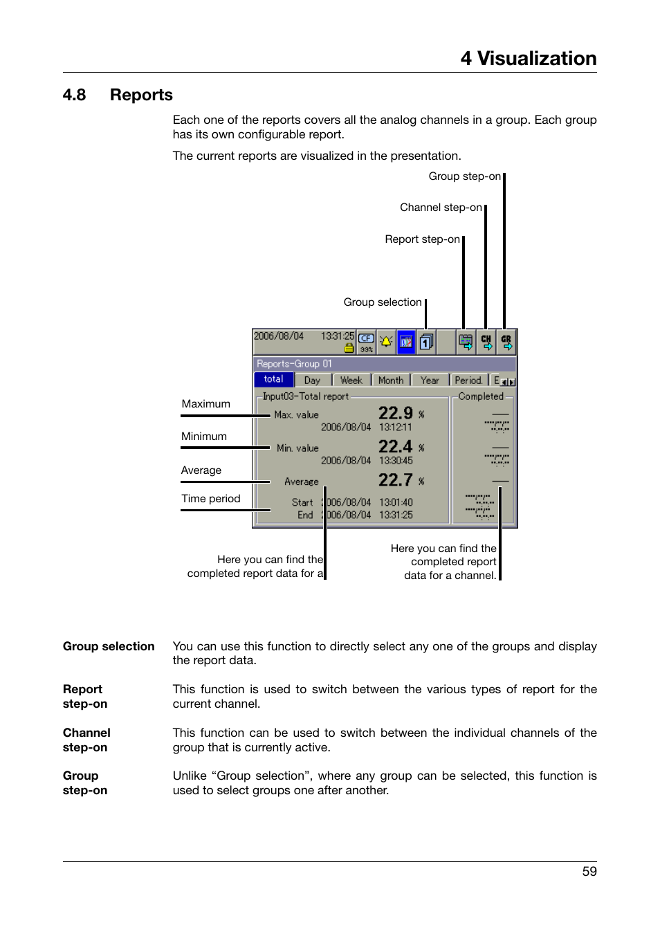 8 reports, Reports, Chapter 4.8 | 4 visualization | West Control Solutions DataVU 7 User Manual | Page 59 / 208