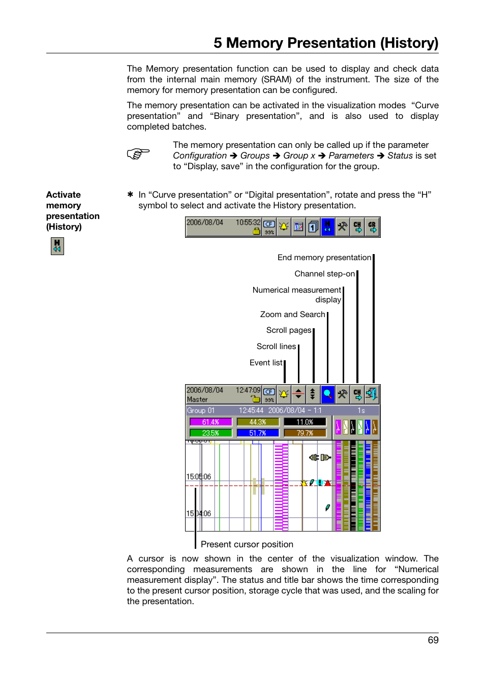 5 memory presentation (history), Chapter 5 "memory presentation (history), Memory presentation (history) | Chapter 5 | West Control Solutions DataVU 7 User Manual | Page 69 / 208