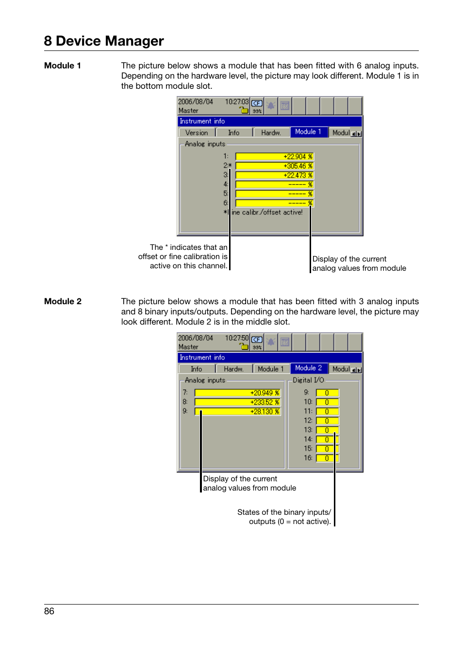 8 device manager | West Control Solutions DataVU 7 User Manual | Page 86 / 208