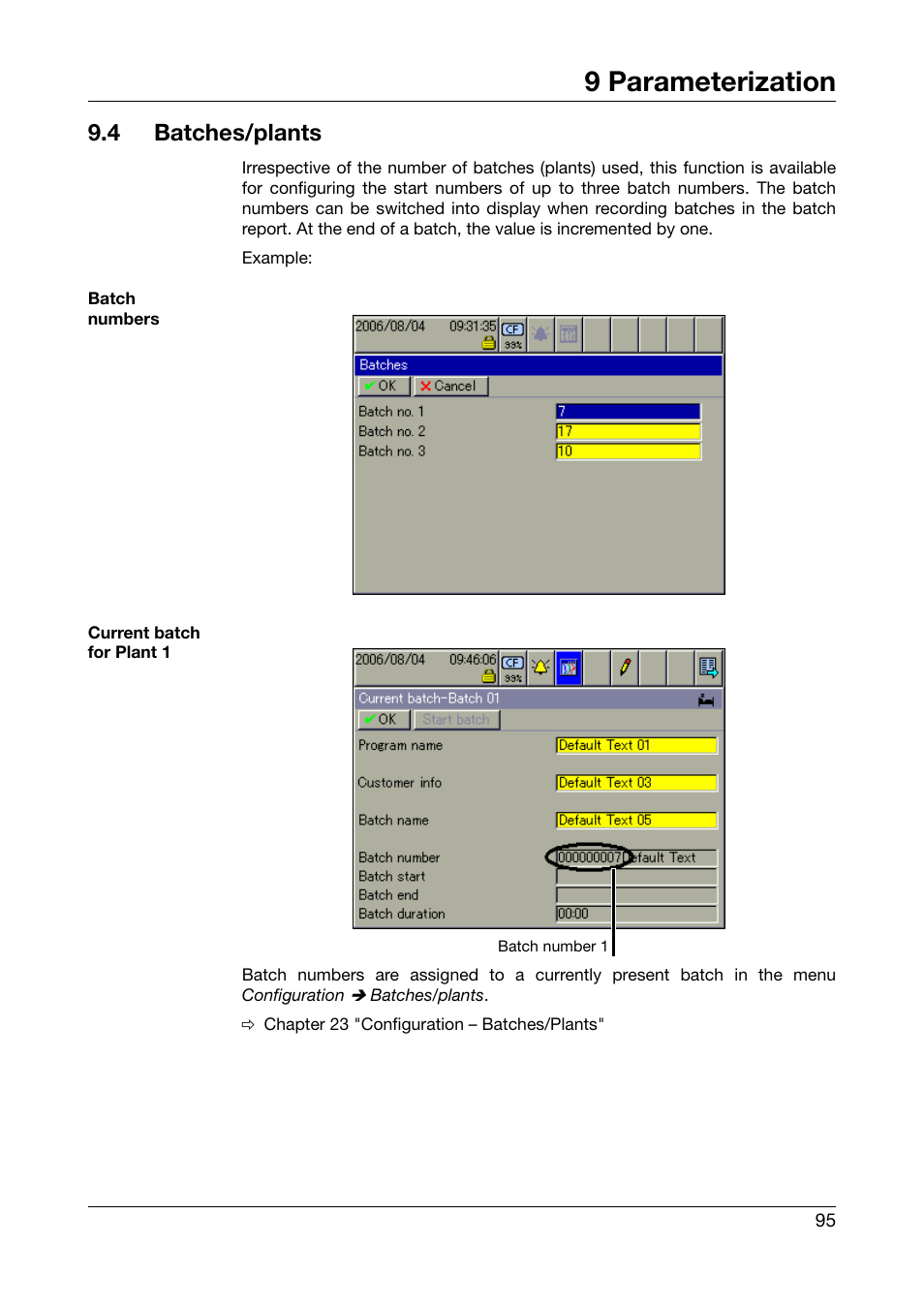 4 batches/plants, Batches/plants, 9 parameterization | West Control Solutions DataVU 7 User Manual | Page 95 / 208