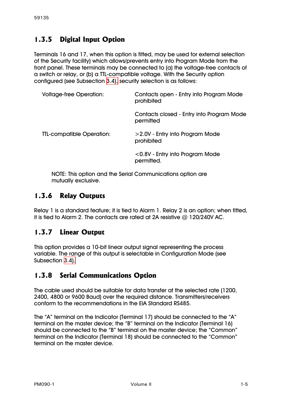 Digital input option, Relay outputs, Linear output | Serial communications option | West Control Solutions N8080 (for 1xxx) User Manual | Page 21 / 40