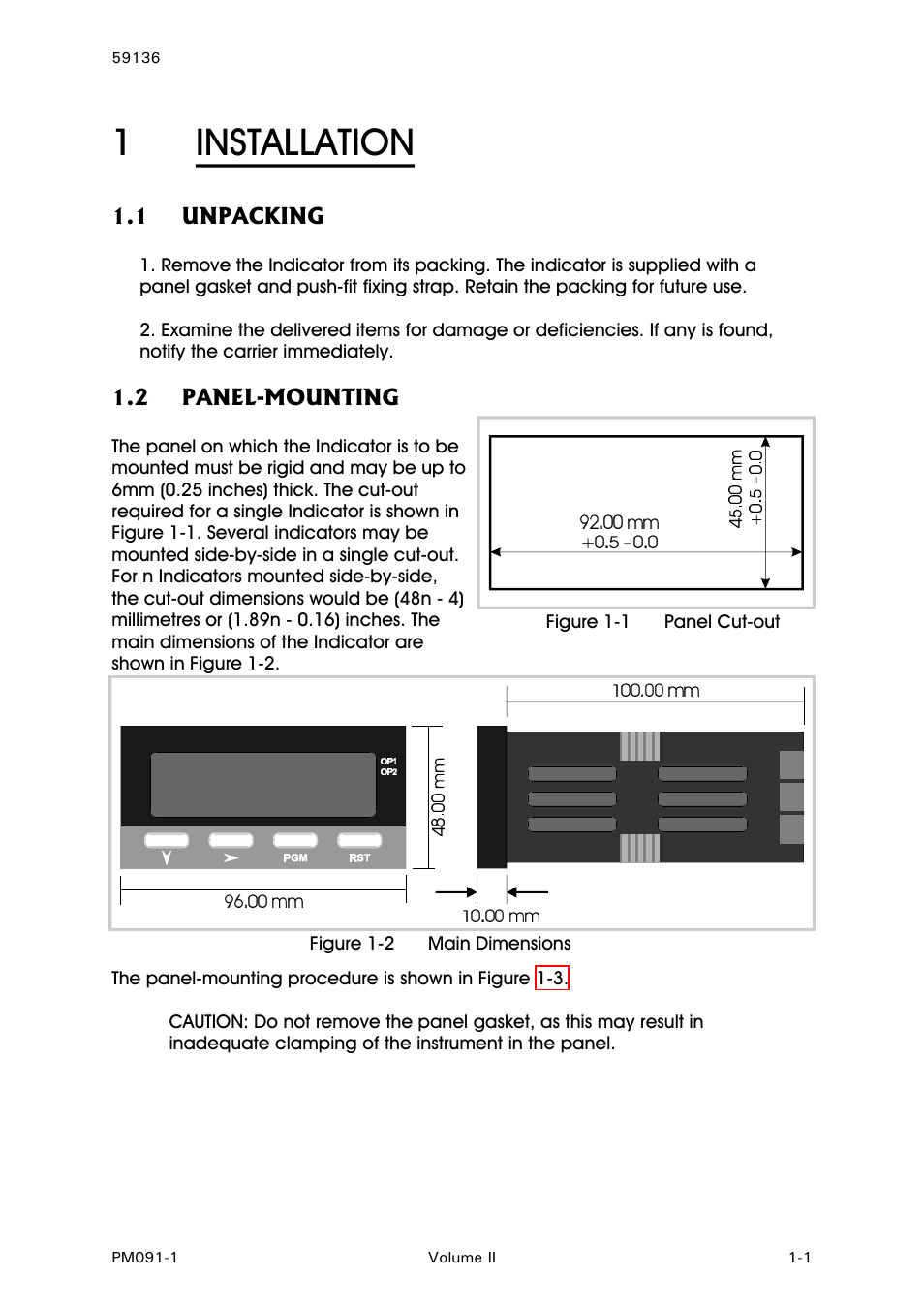 Installation, Unpacking, Panel-mounting | 1installation | West Control Solutions N8080 (for 2xxx) User Manual | Page 19 / 39