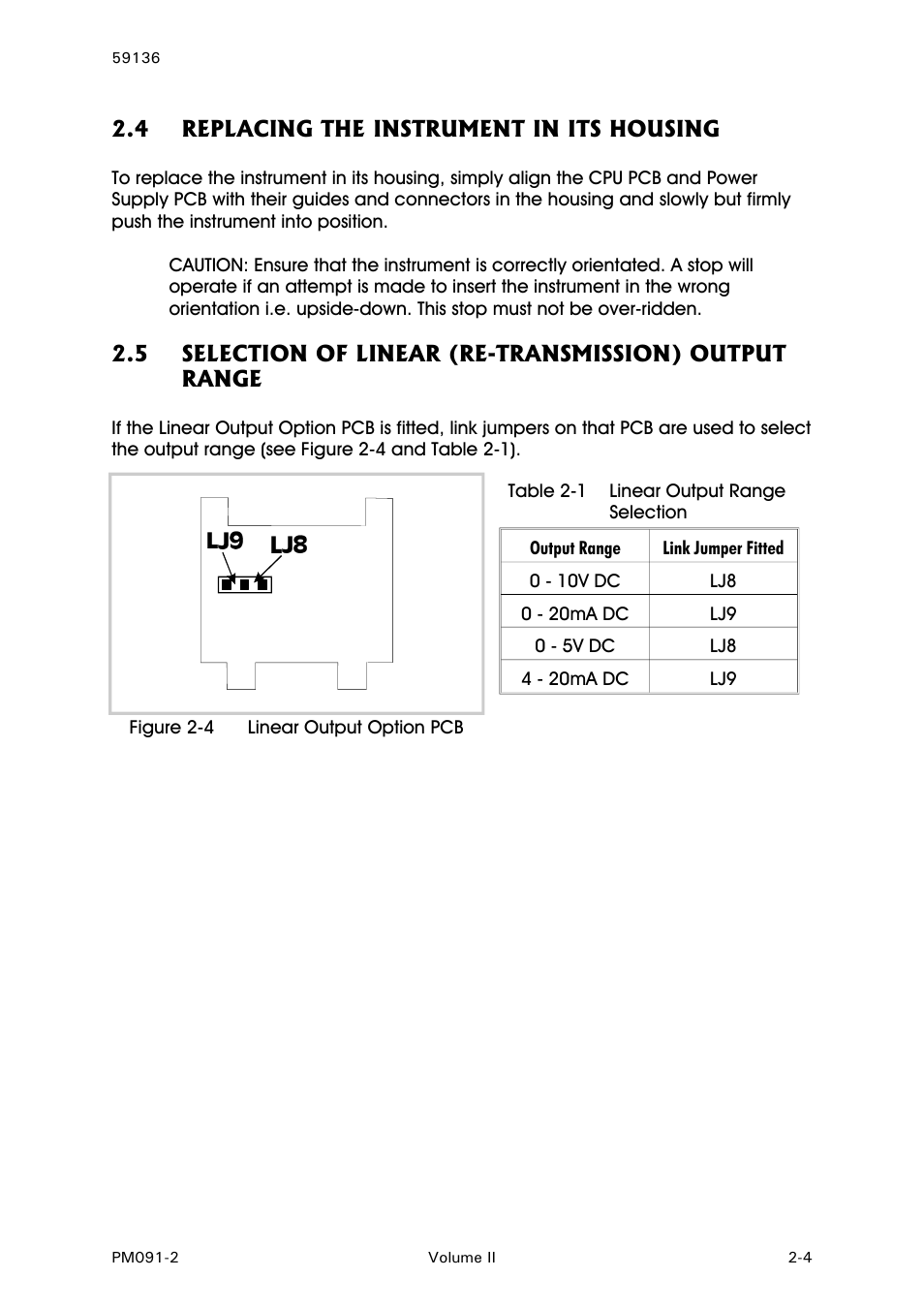 Replacing the instrument in its housing, Selection of linear (re-transmission) output range | West Control Solutions N8080 (for 2xxx) User Manual | Page 27 / 39