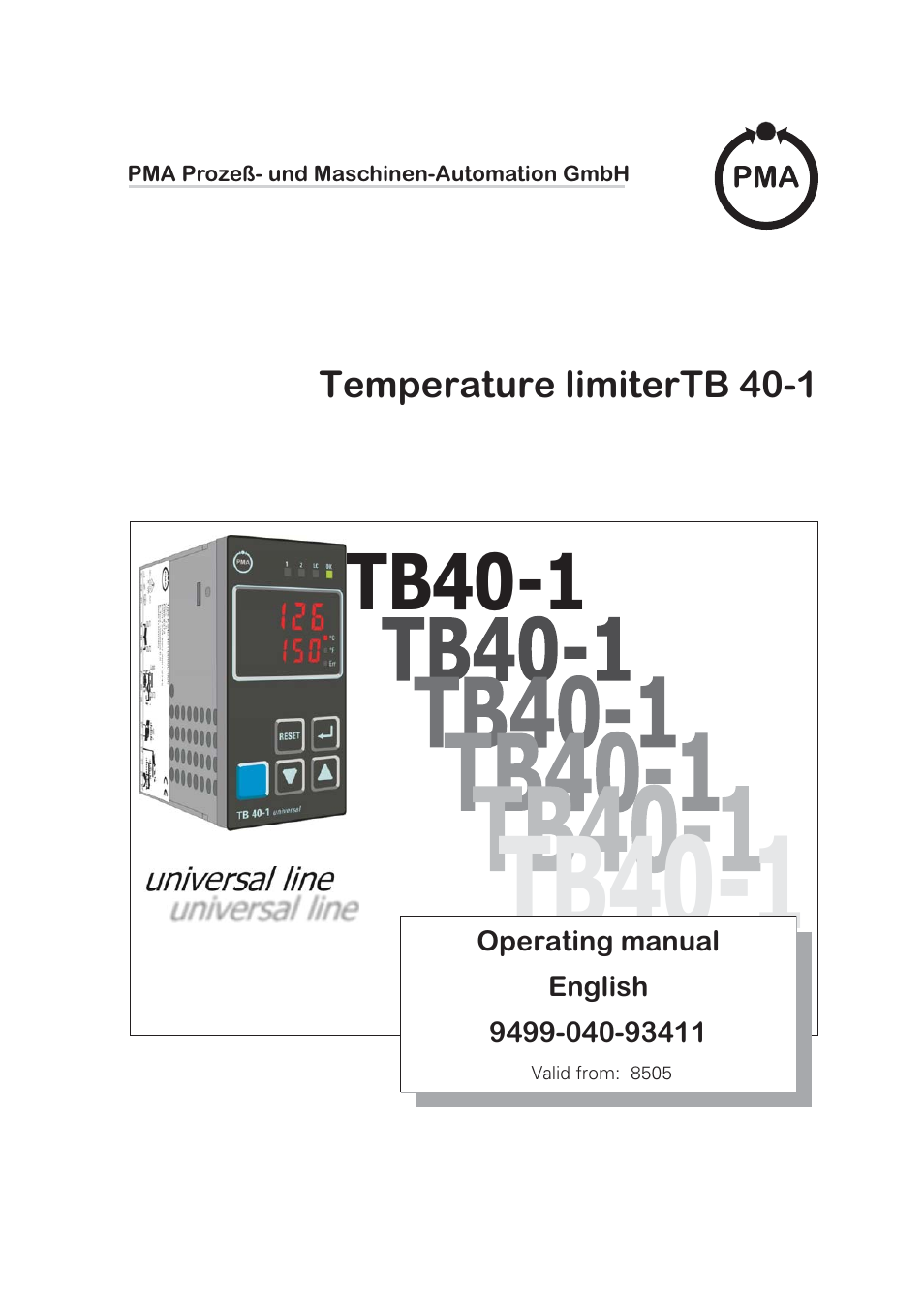 West Control Solutions TB 40-1 Temperature Limiter User Manual | 32 pages