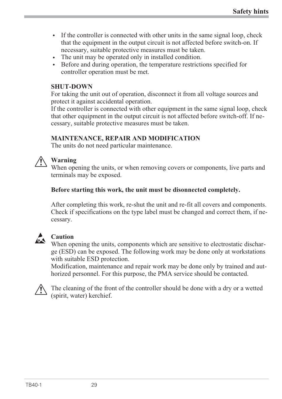 West Control Solutions TB 40-1 Temperature Limiter User Manual | Page 29 / 32