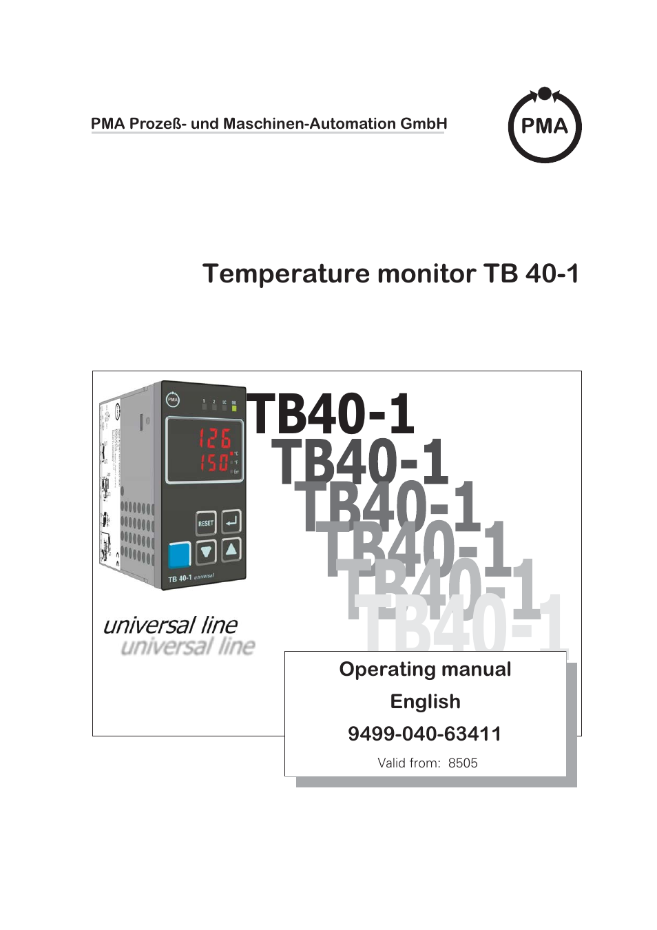 West Control Solutions TB 40-1 Temperature Monitor User Manual | 32 pages