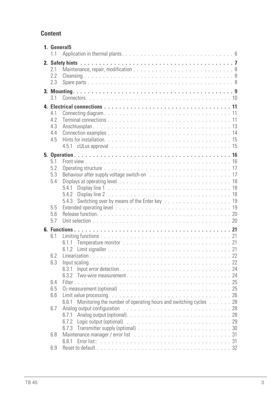 Content | West Control Solutions TB 45 Temperature Monitor User Manual | Page 3 / 52