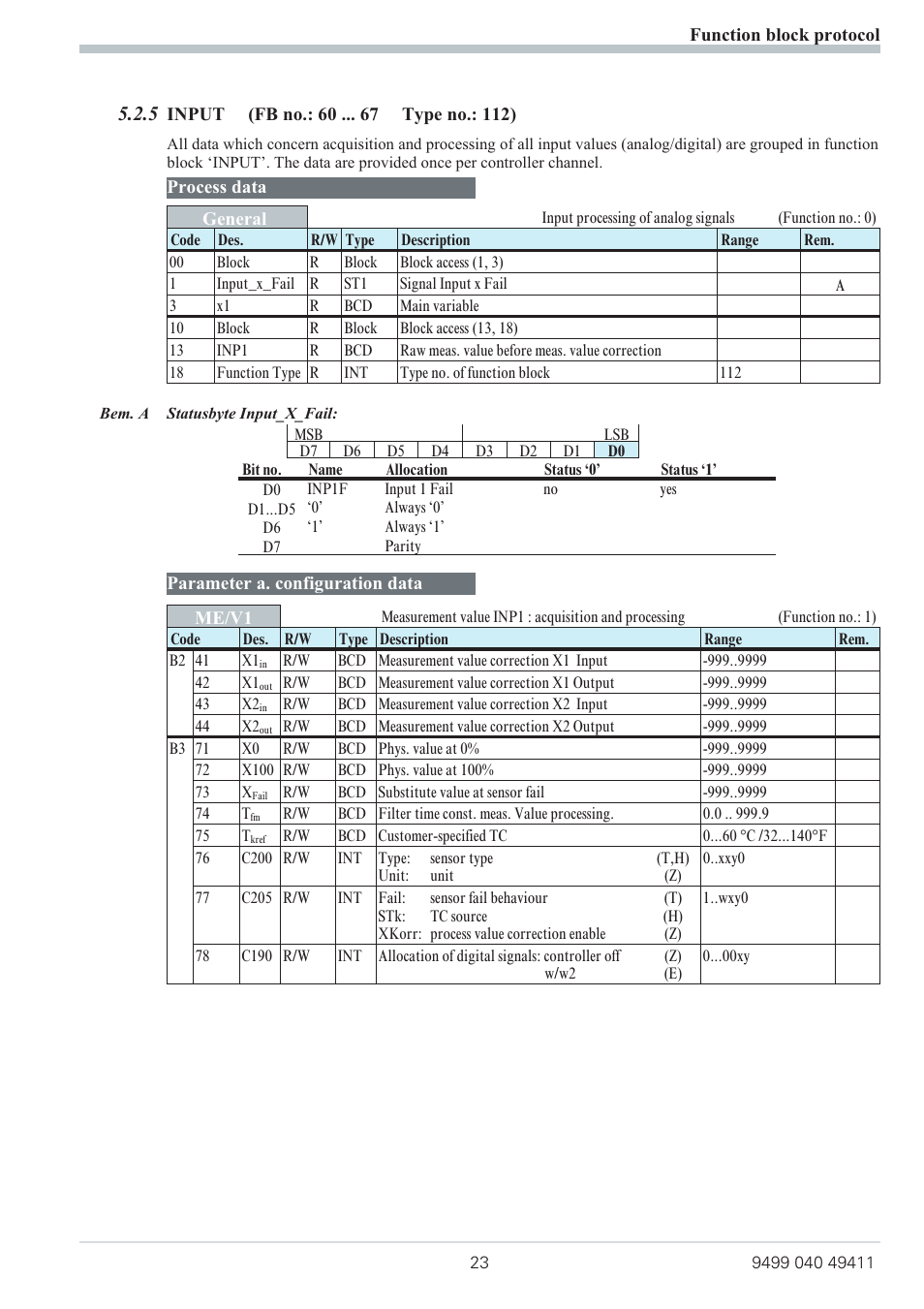 5 input (fb no.: 60 type no.: 112) 23, 5 input (fb no.: 60 type no.: 112) | West Control Solutions KS 800 ISO1745 Interface Manual User Manual | Page 23 / 34
