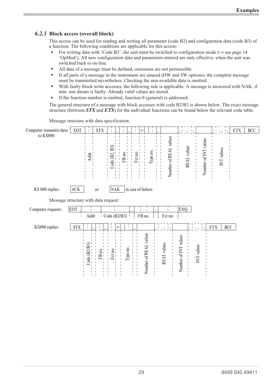 3 block access (overall block) 29, Block access (overall block) 29, 3 block access (overall block) | West Control Solutions KS 800 ISO1745 Interface Manual User Manual | Page 29 / 34