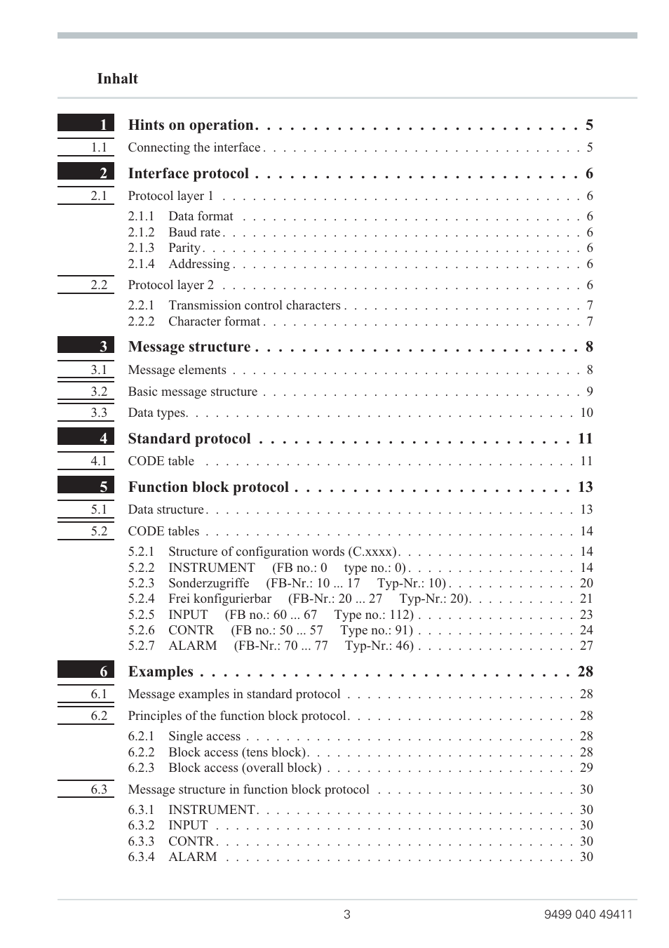 Inhalt | West Control Solutions KS 800 ISO1745 Interface Manual User Manual | Page 3 / 34