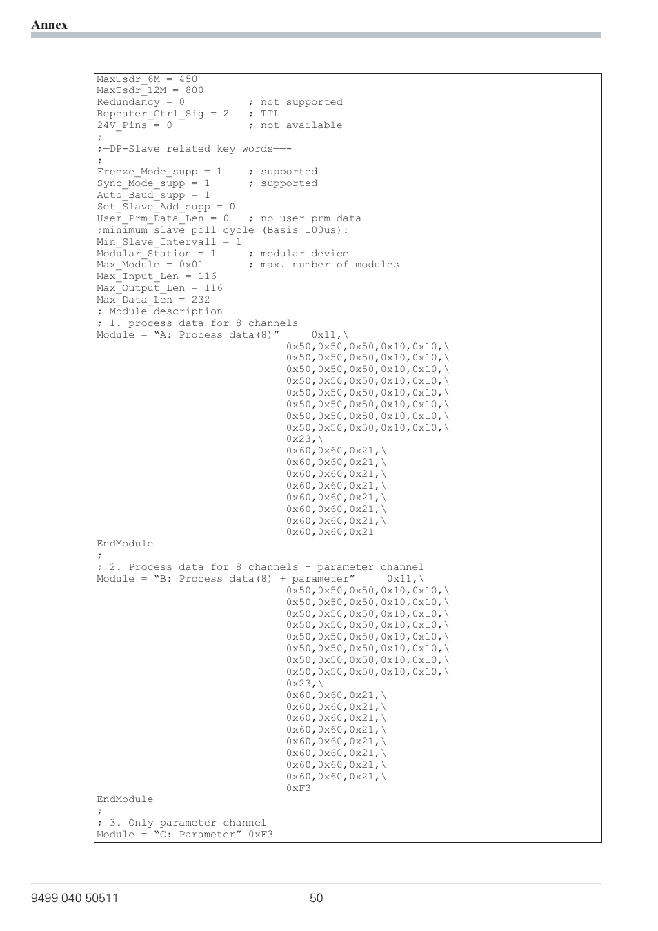 Annex | West Control Solutions KS 800 Profibus Interface Manual User Manual | Page 50 / 52