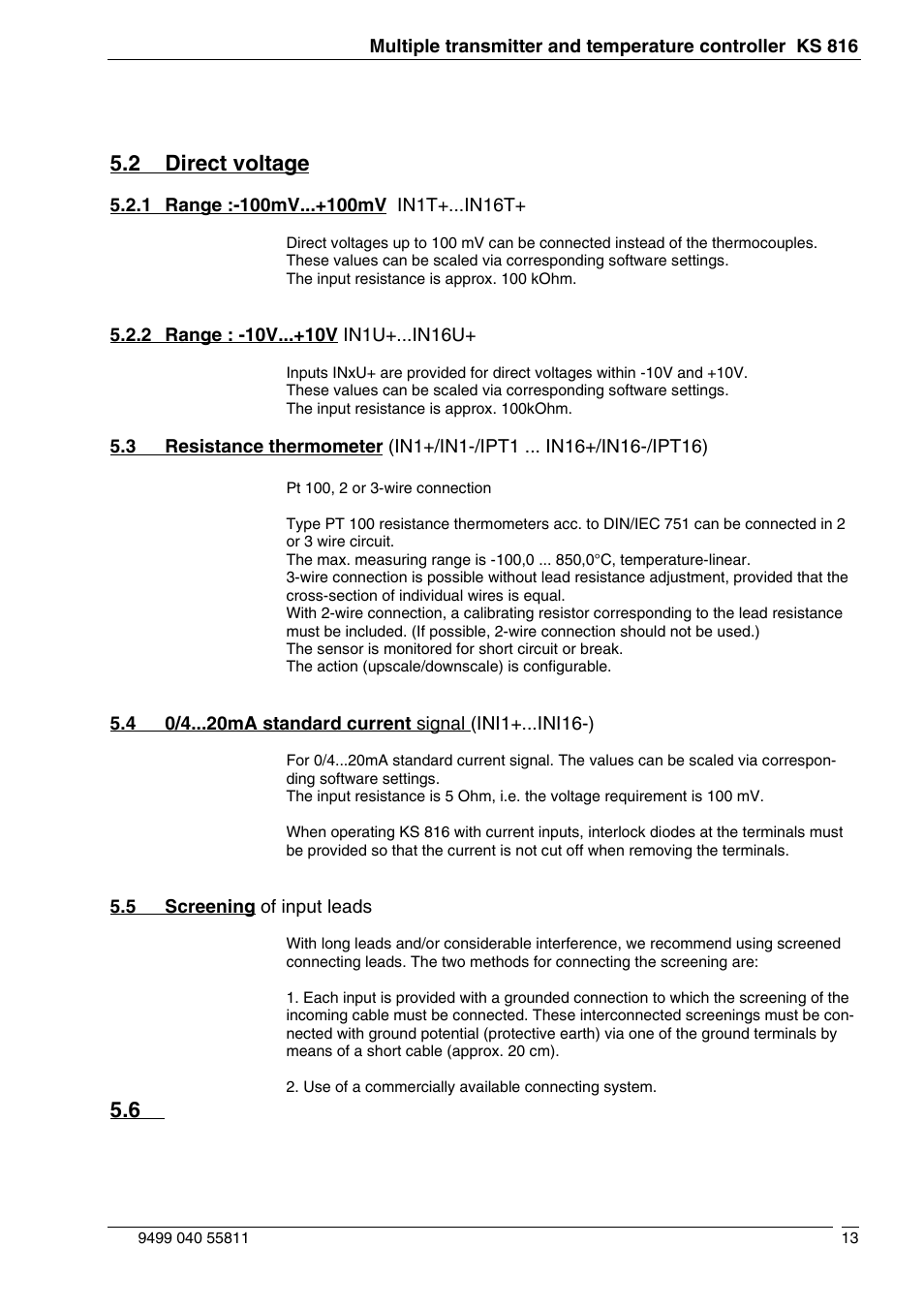 2 direct voltage | West Control Solutions KS 816 User Manual | Page 13 / 22