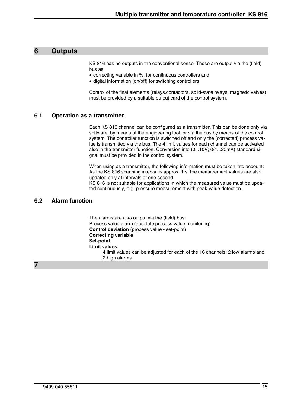 6outputs | West Control Solutions KS 816 User Manual | Page 15 / 22