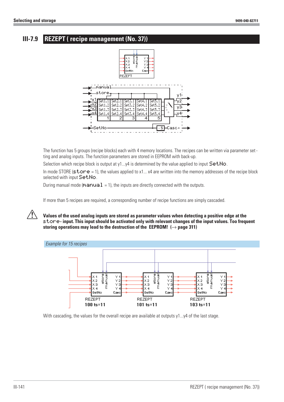 Iii-7.9 rezept ( recipe management (no. 37)) 141, Recipe management 141, Rezept 141 | Iii-7.9 rezept ( recipe management (no. 37)) | West Control Solutions KS98-1 User Manual | Page 141 / 320