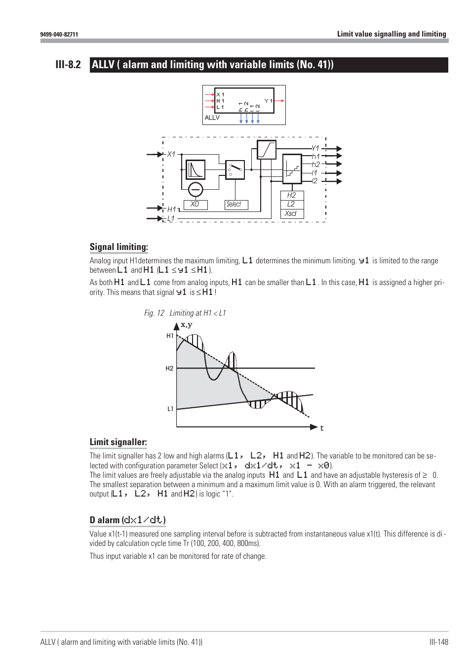 Alarm and limiting with variable limits 148, Allv 148 | West Control Solutions KS98-1 User Manual | Page 148 / 320