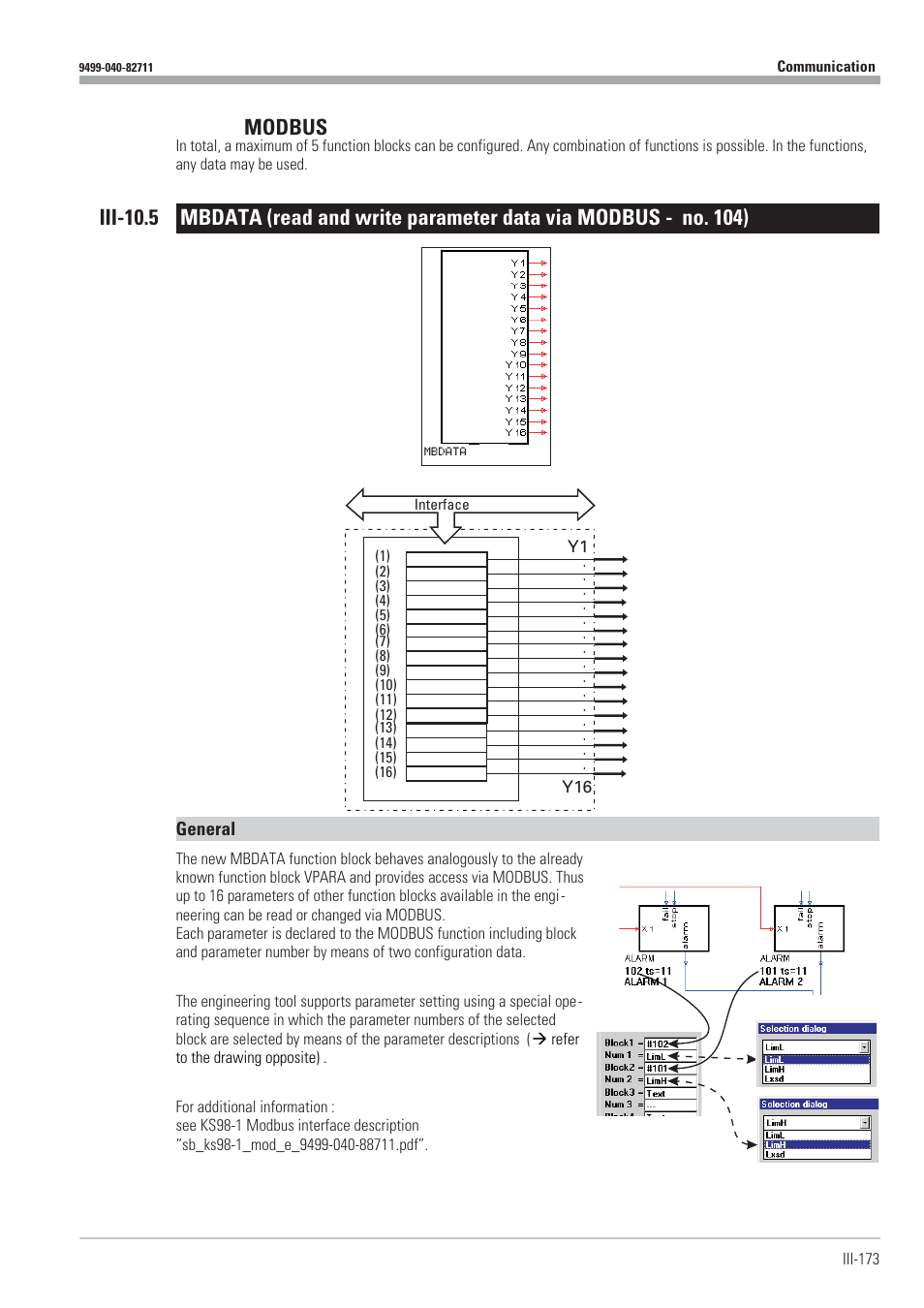 Mbdata 173 - 174, Modbus | West Control Solutions KS98-1 User Manual | Page 173 / 320