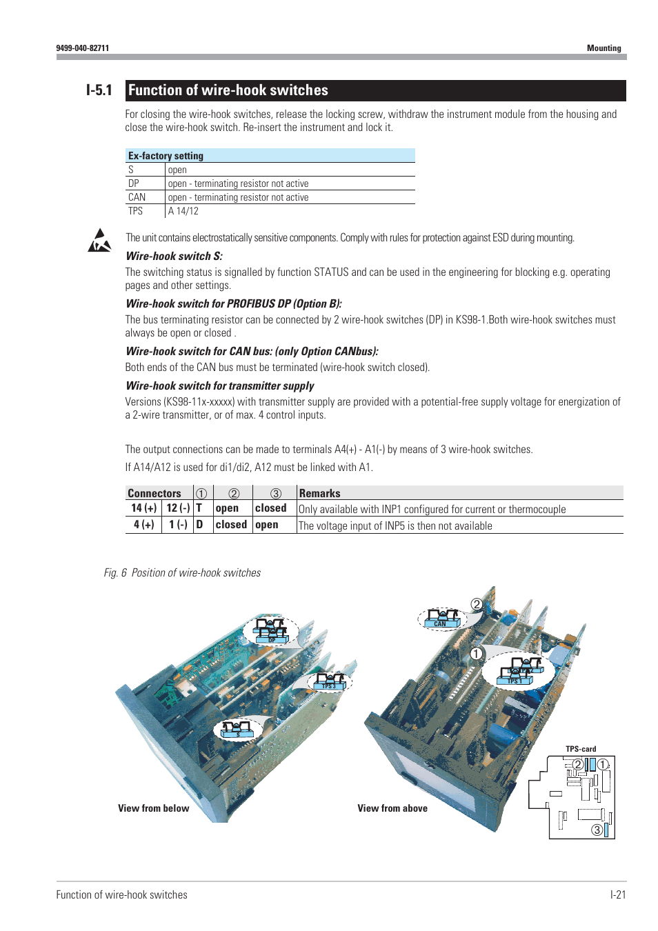 I-5.1 function of wire-hook switches 21, Function of wire-hook switches 21, I-5.1 function of wire-hook switches | West Control Solutions KS98-1 User Manual | Page 21 / 320