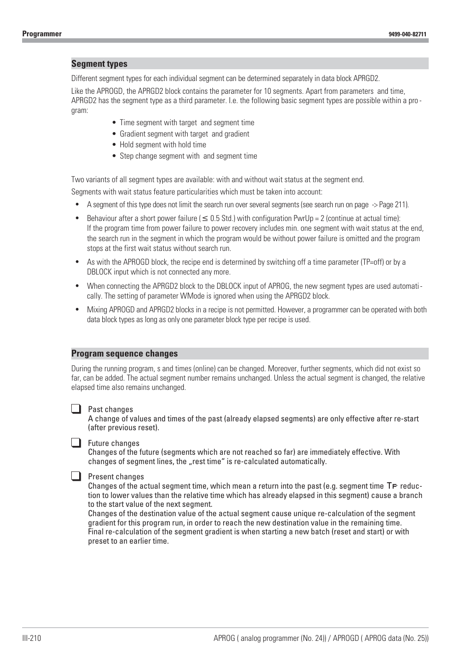 Sequence changes 210 | West Control Solutions KS98-1 User Manual | Page 210 / 320