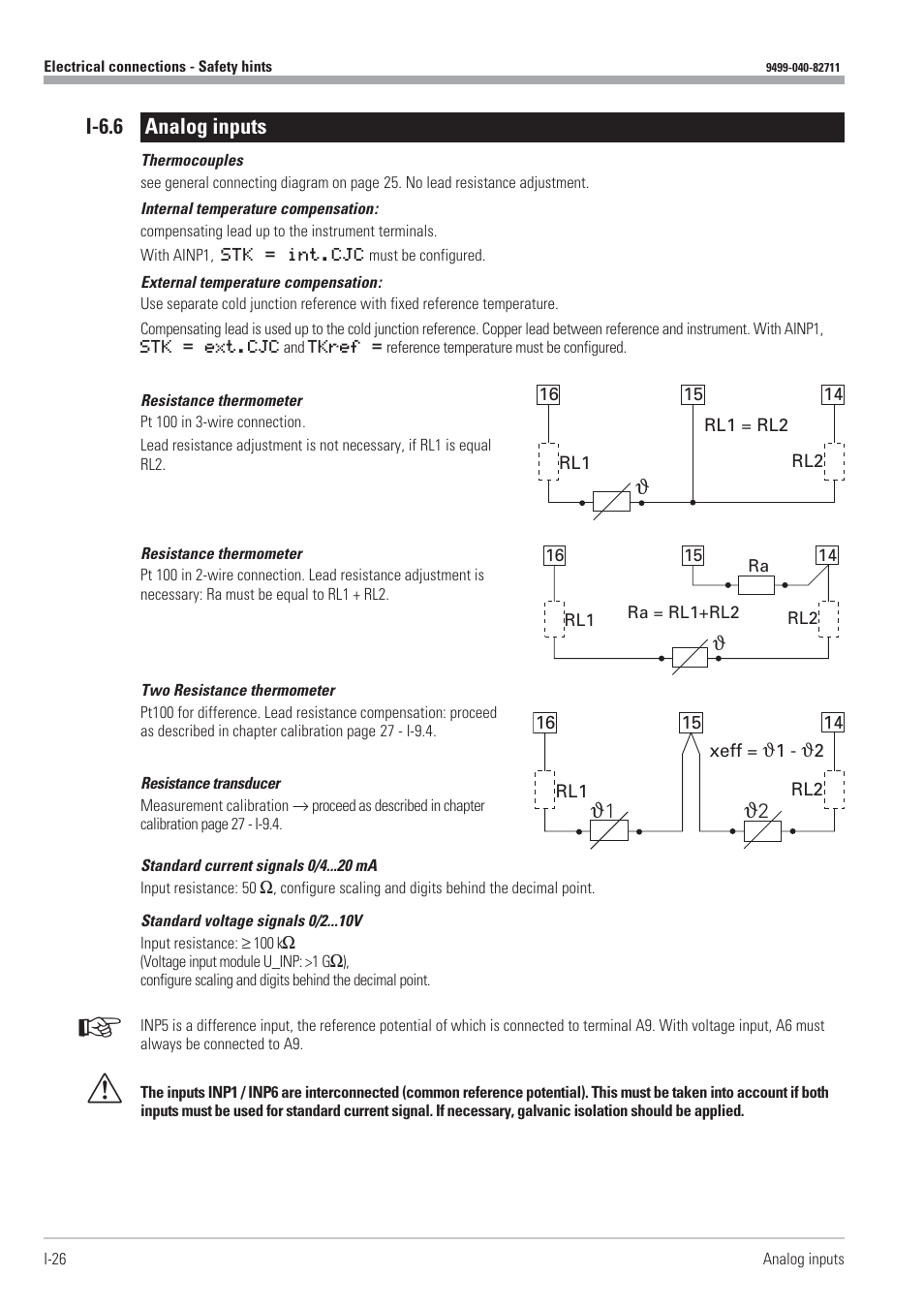 I-6.6 analog inputs 26, I-6.6 analog inputs | West Control Solutions KS98-1 User Manual | Page 26 / 320