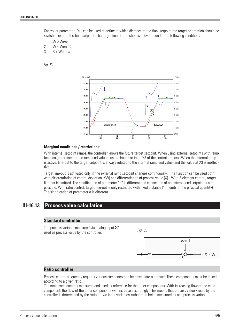 Iii-16.13 process value calculation 265, Ratio controller 265, Standard controller 265 - 270 | Iii-16.13 process value calculation | West Control Solutions KS98-1 User Manual | Page 265 / 320