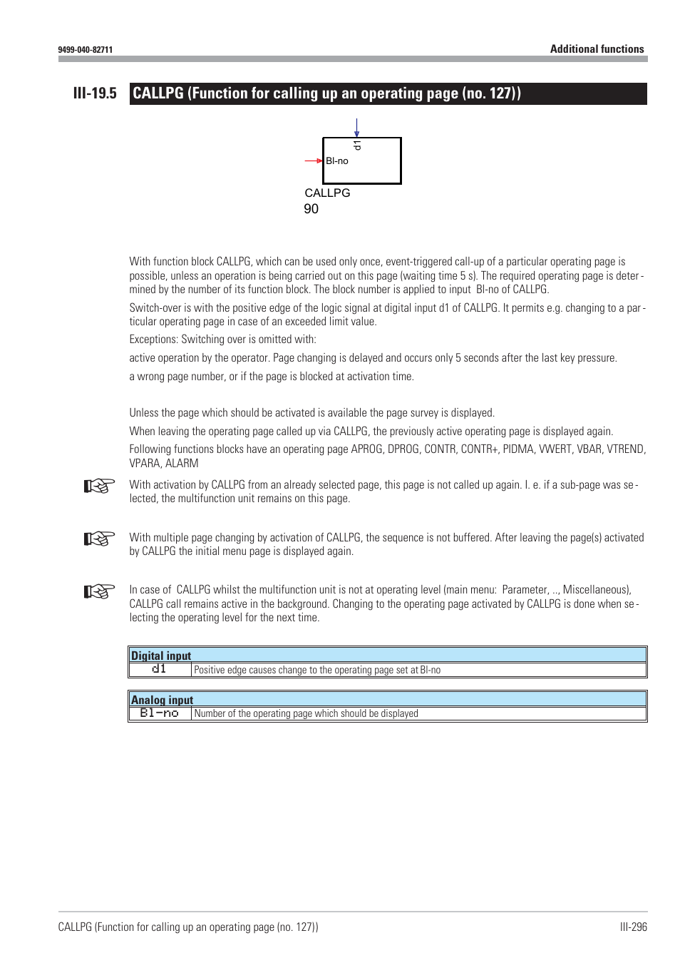 Callpg 296 | West Control Solutions KS98-1 User Manual | Page 296 / 320