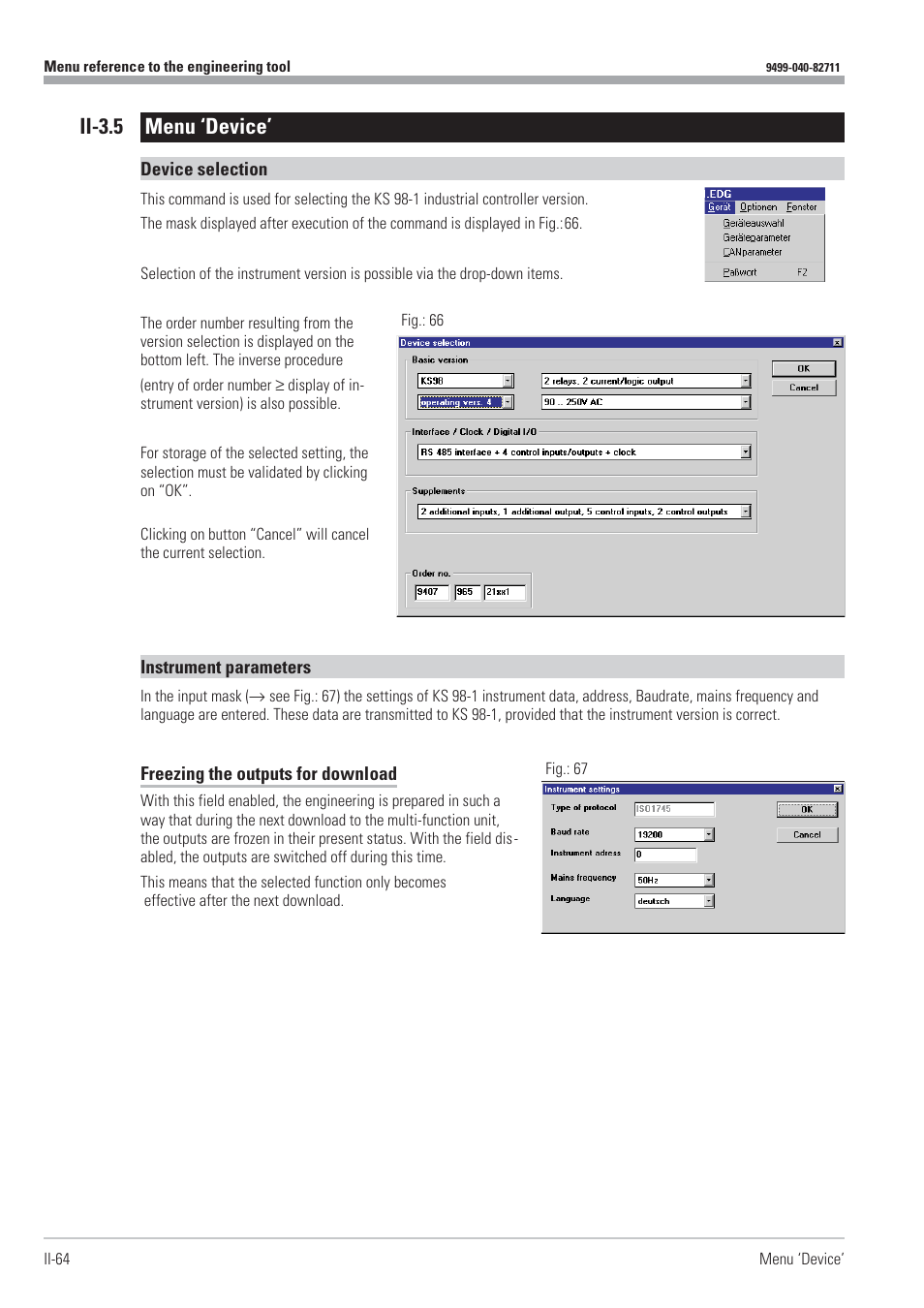 Ii-3.5 menu ‘device’ 64, Ii-3.5 menu ‘device | West Control Solutions KS98-1 User Manual | Page 64 / 320