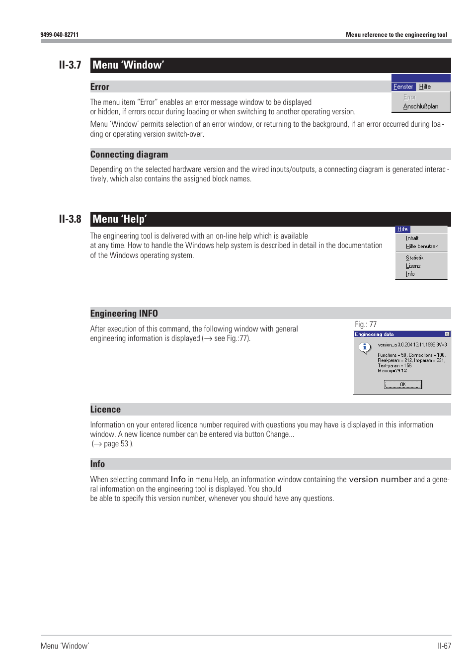 Ii-3.7 menu ‘window’ 67, Ii-3.8 menu ‘help’ 67, Ii-3.7 menu ‘window | Ii-3.8 menu ‘help | West Control Solutions KS98-1 User Manual | Page 67 / 320