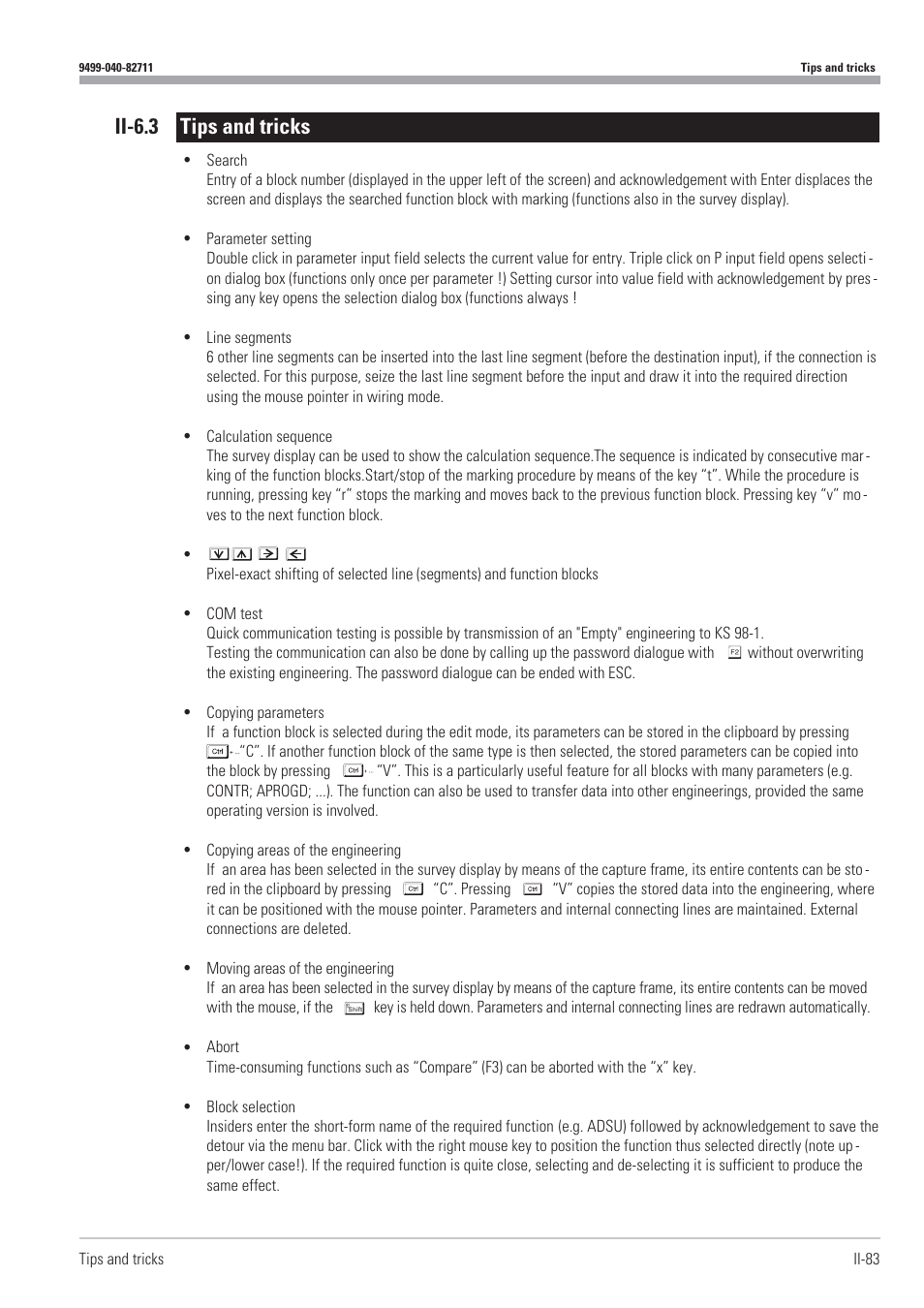 Ii-6.3 tips and tricks 83, Ii-6.3 tips and tricks w | West Control Solutions KS98-1 User Manual | Page 83 / 320