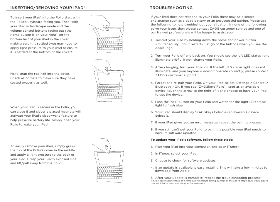 ZAGG Folio for iPad Air User Manual | Page 2 / 4