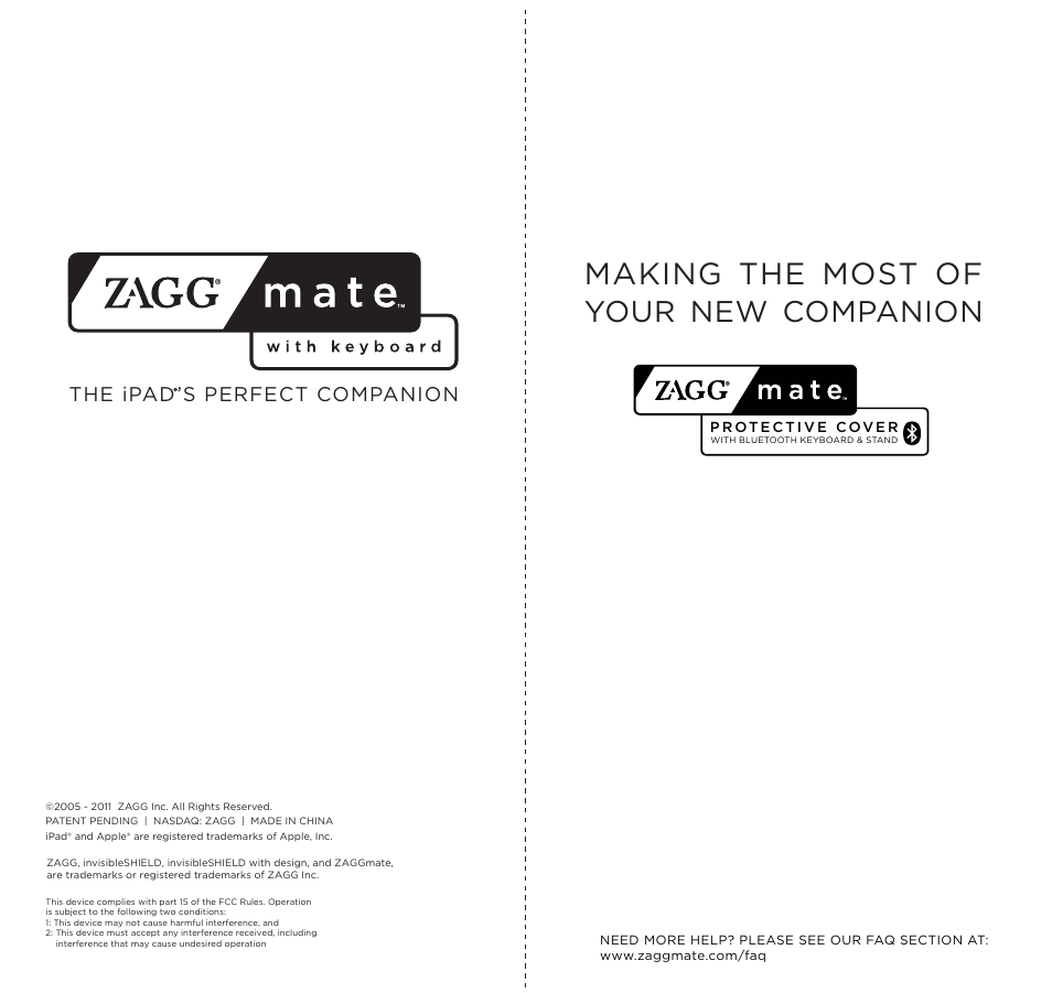 ZAGG ZAGGmate for iPad 1 User Manual | 4 pages