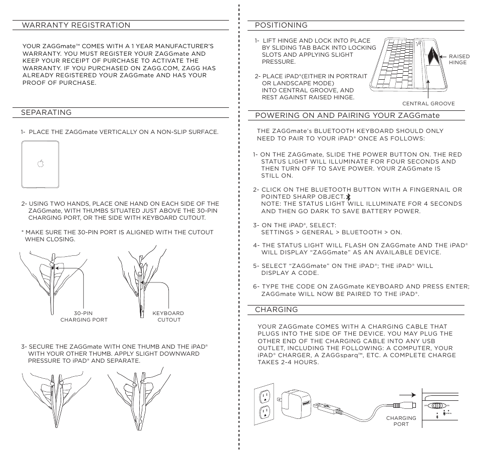 ZAGG ZAGGmate for iPad 1 User Manual | Page 2 / 4