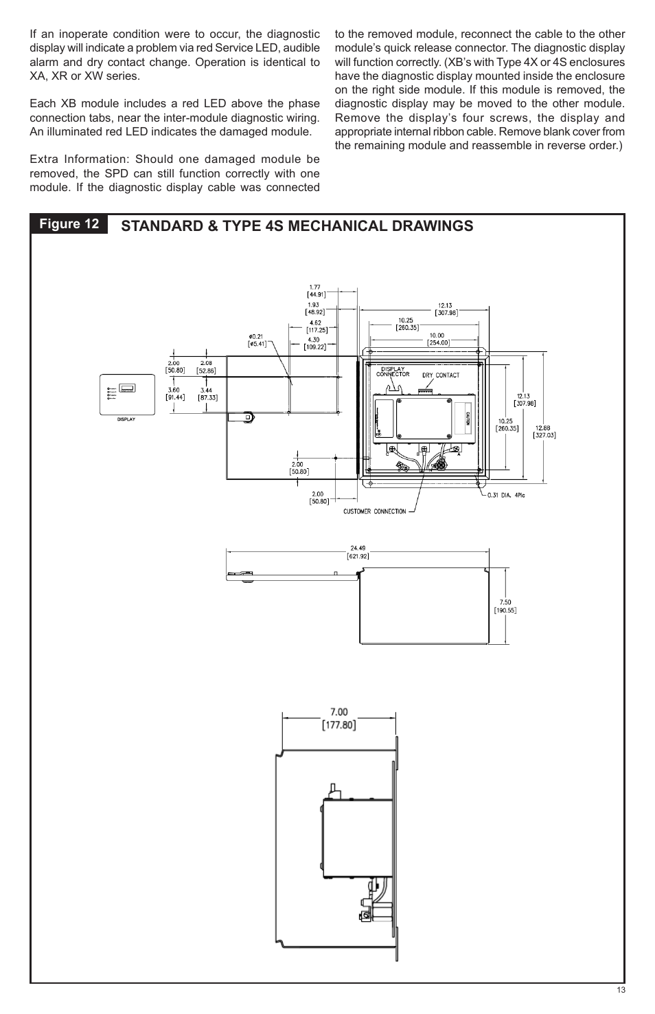 Standard & type 4s mechanical drawings | Advanced Protection XRL User Manual | Page 13 / 28