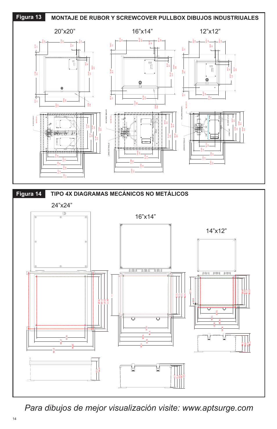 Phase c servic e phase b phase a surge counte r, Phase c servic e phase b phase a surge counter, 14” x 12 | Advanced Protection XRL User Manual | Page 28 / 28