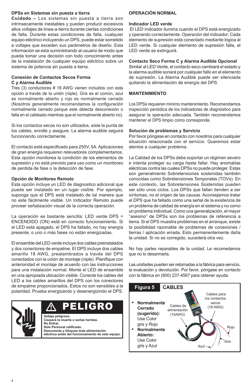 Peligro | Advanced Protection XCS User Manual | Page 8 / 8