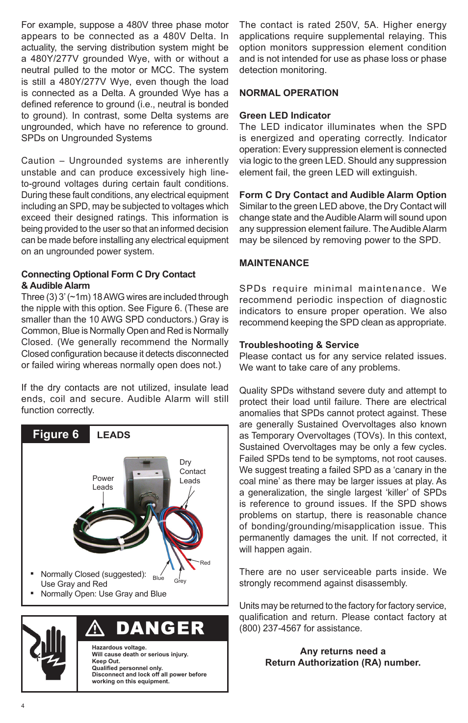 Danger, Figure 6 | Advanced Protection SPDee User Manual | Page 4 / 8