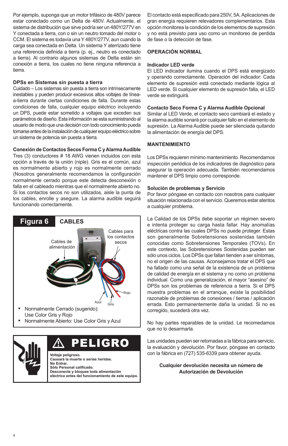 Peligro, Figura 6 | Advanced Protection SPDee User Manual | Page 8 / 8