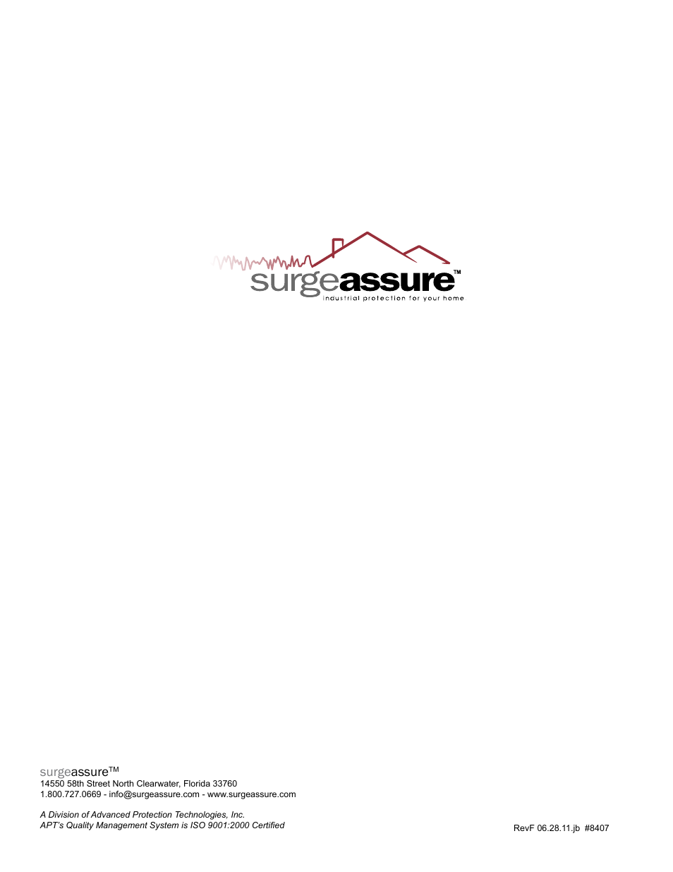 Surge assure | Advanced Protection TE/1C40 User Manual | Page 8 / 8