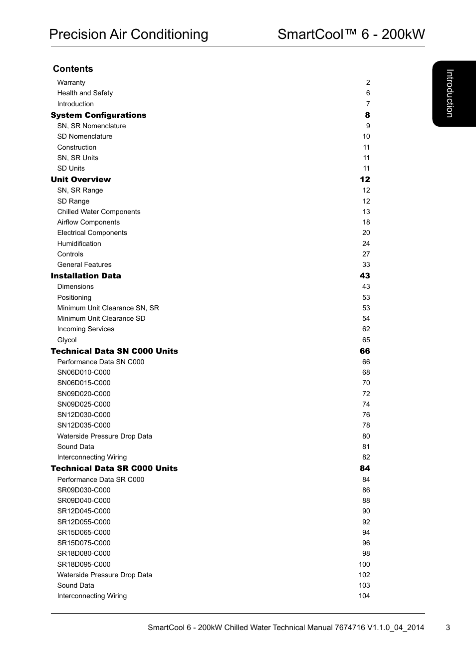 Precision air conditioning smartcool™ 6 - 200kw | Airedale SmartCool 11-233kW User Manual | Page 3 / 194