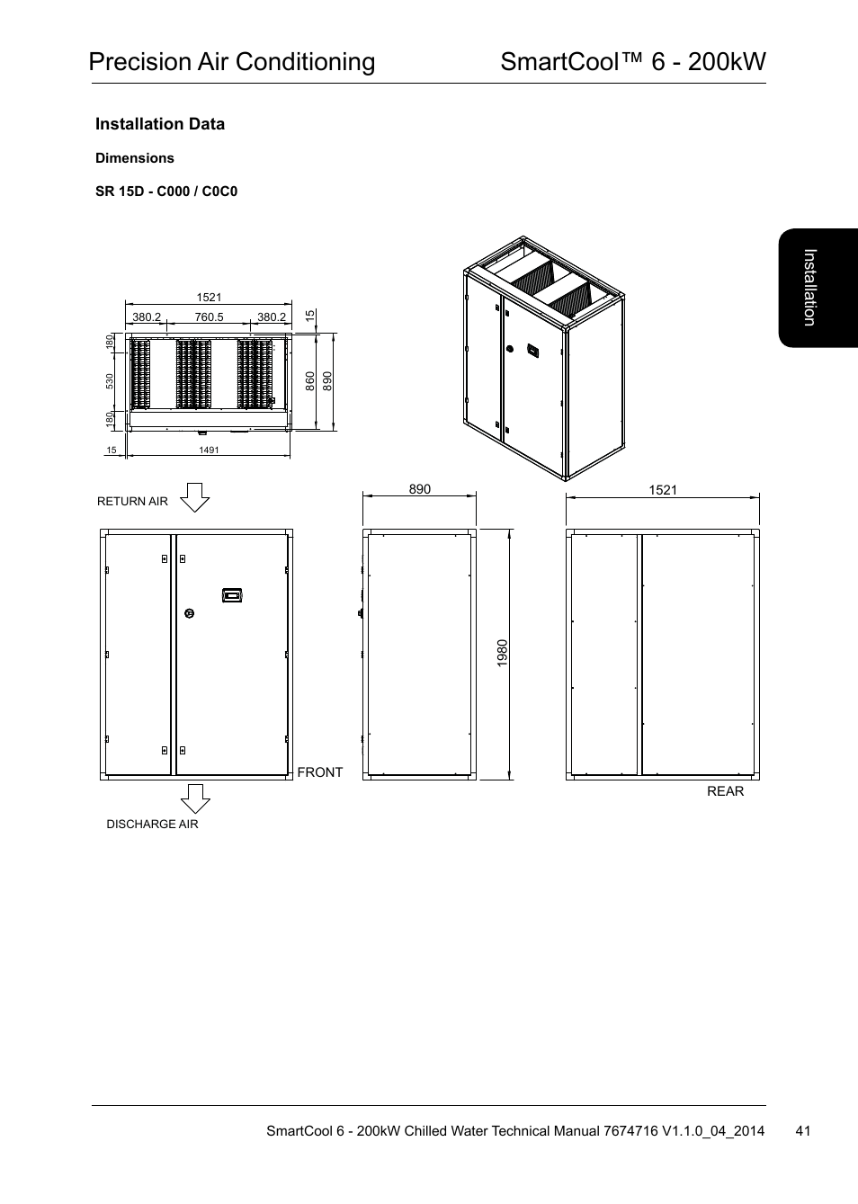 Precision air conditioning smartcool™ 6 - 200kw | Airedale SmartCool 11-233kW User Manual | Page 41 / 194