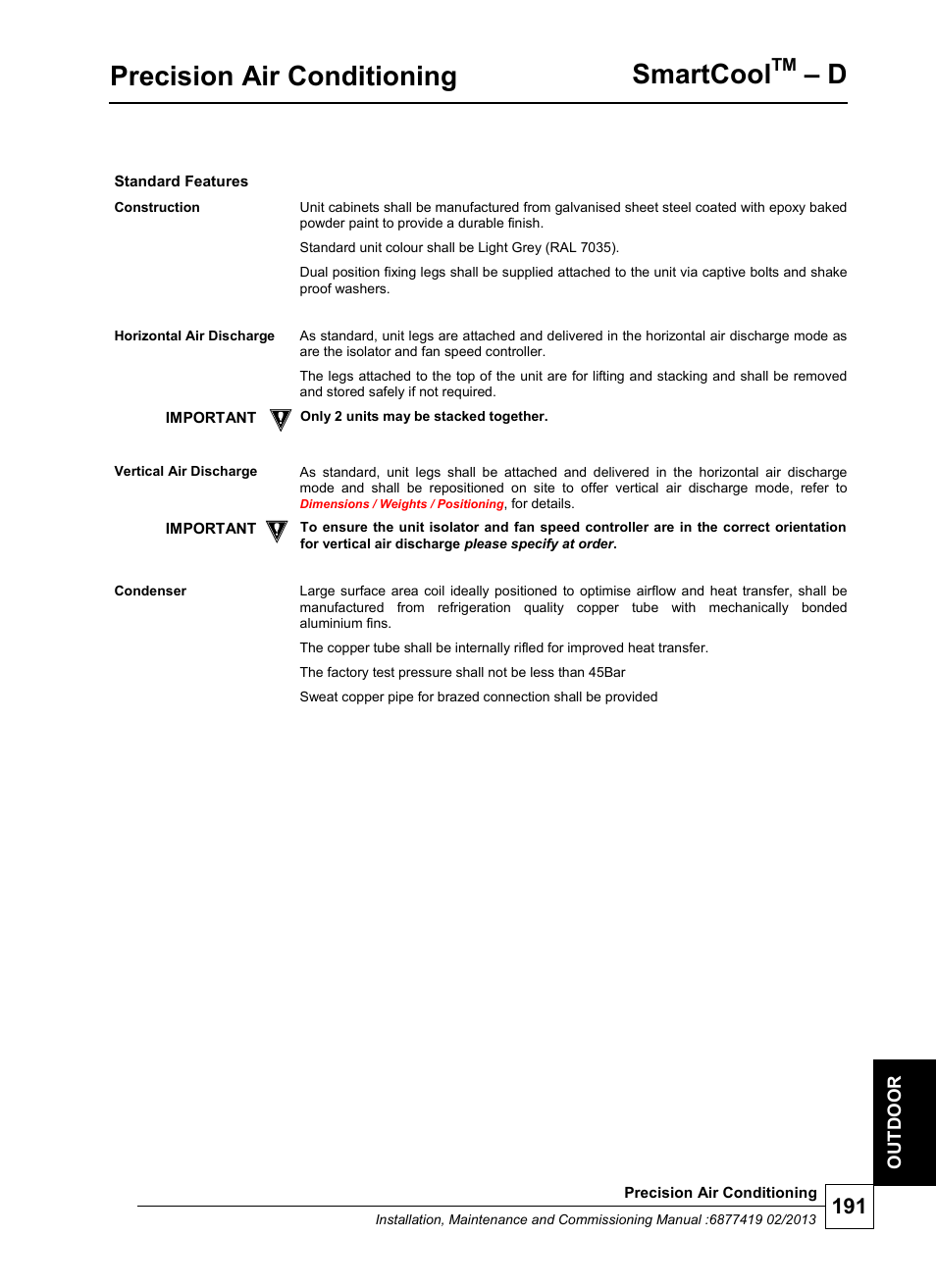Precision air conditioning, Smartcool | Airedale SmartCool 11-233kW User Manual | Page 191 / 218