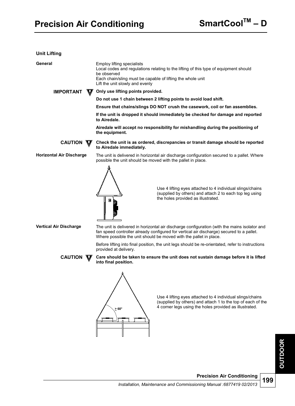 Precision air conditioning, Smartcool, Ou t d oor | Airedale SmartCool 11-233kW User Manual | Page 199 / 218