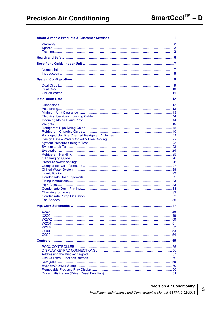 Precision air conditioning, Smartcool | Airedale SmartCool 11-233kW User Manual | Page 3 / 218