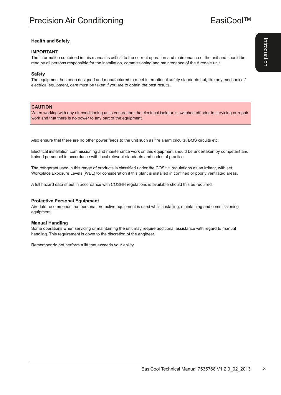 Easicool™ precision air conditioning | Airedale EasiCool 6kW  64kW User Manual | Page 3 / 122