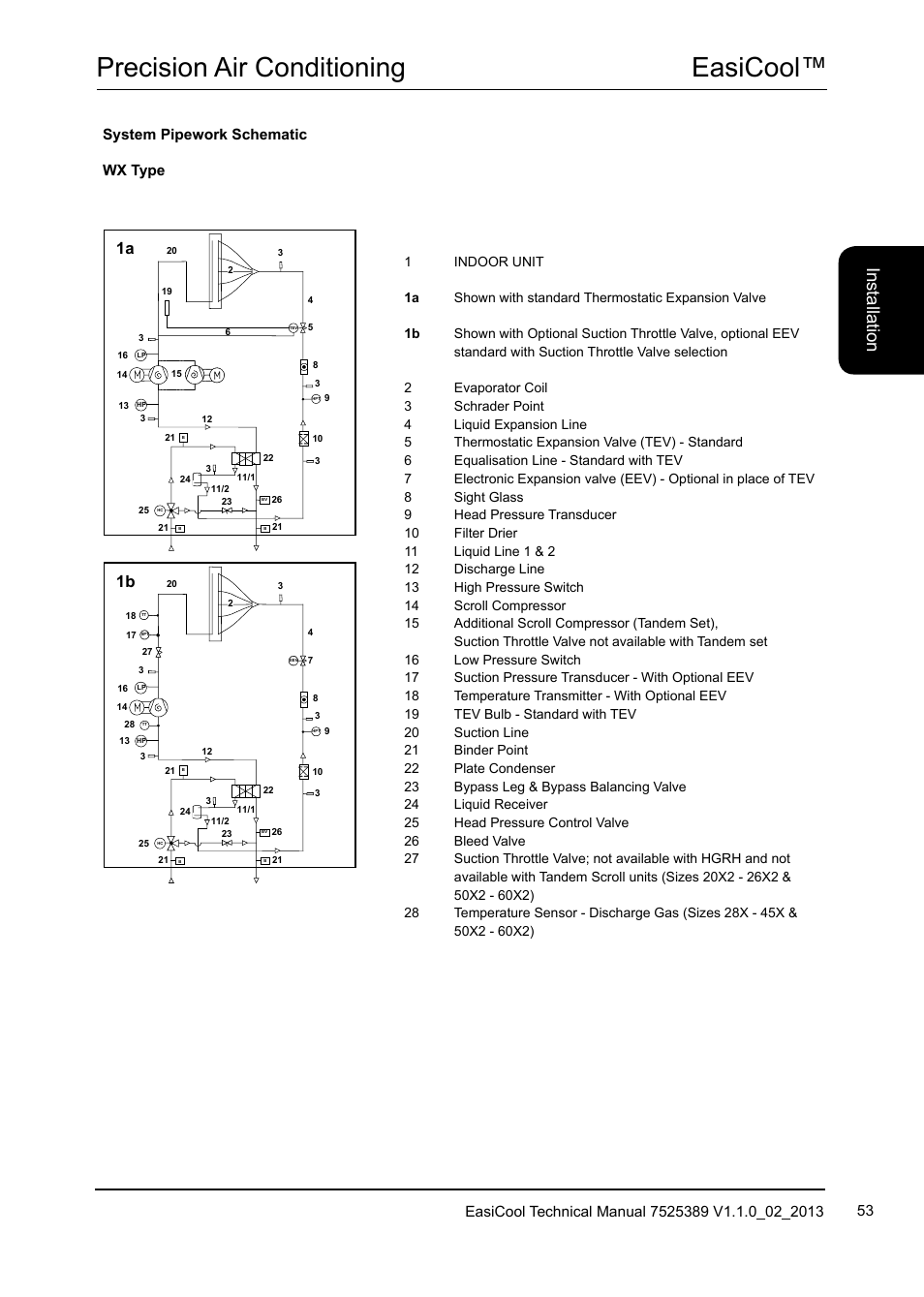 Easicool™ precision air conditioning, Ins ta lla tio n | Airedale EasiCool 6kW  64kW User Manual | Page 53 / 134